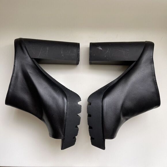 Qupid Y2K Peep Toe Chunky Platform Heeled Sandals Whimsygoth Grunge Black Sz 8 - Picture 4 of 10